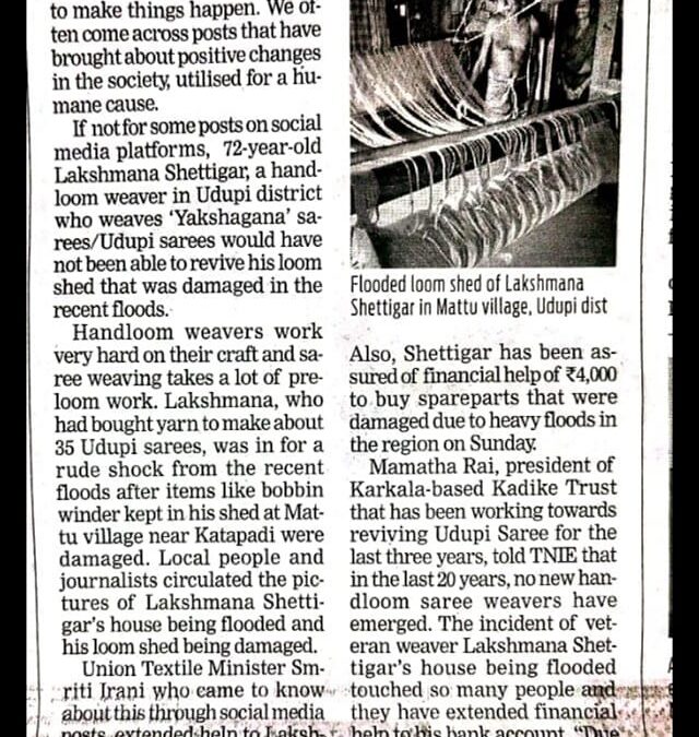 Posts on weaver’s plight get union mim’s attention;help pours in