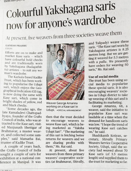Colourful yakshagana saris now for anyone’s wardrobe