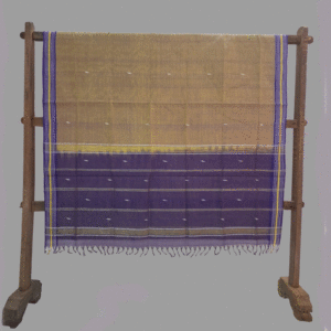 60 count peach saree with motifs